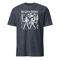 Be Gay & Merry Medieval Fantasy LGBTQ Tee in Heather Navy by Cuccico