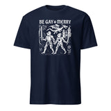 Be Gay & Merry Medieval Fantasy LGBTQ Tee in Navy by Cuccico