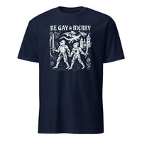 Be Gay & Merry Medieval Fantasy LGBTQ Tee in Navy by Cuccico