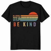 Be kind retro sunset shirt in black