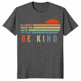 Be kind retro sunset shirt dark heather