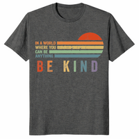 Be kind retro sunset shirt dark heather