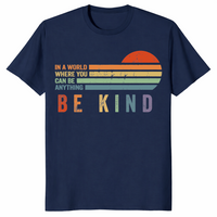 Be kind retro sunset shirt in navy