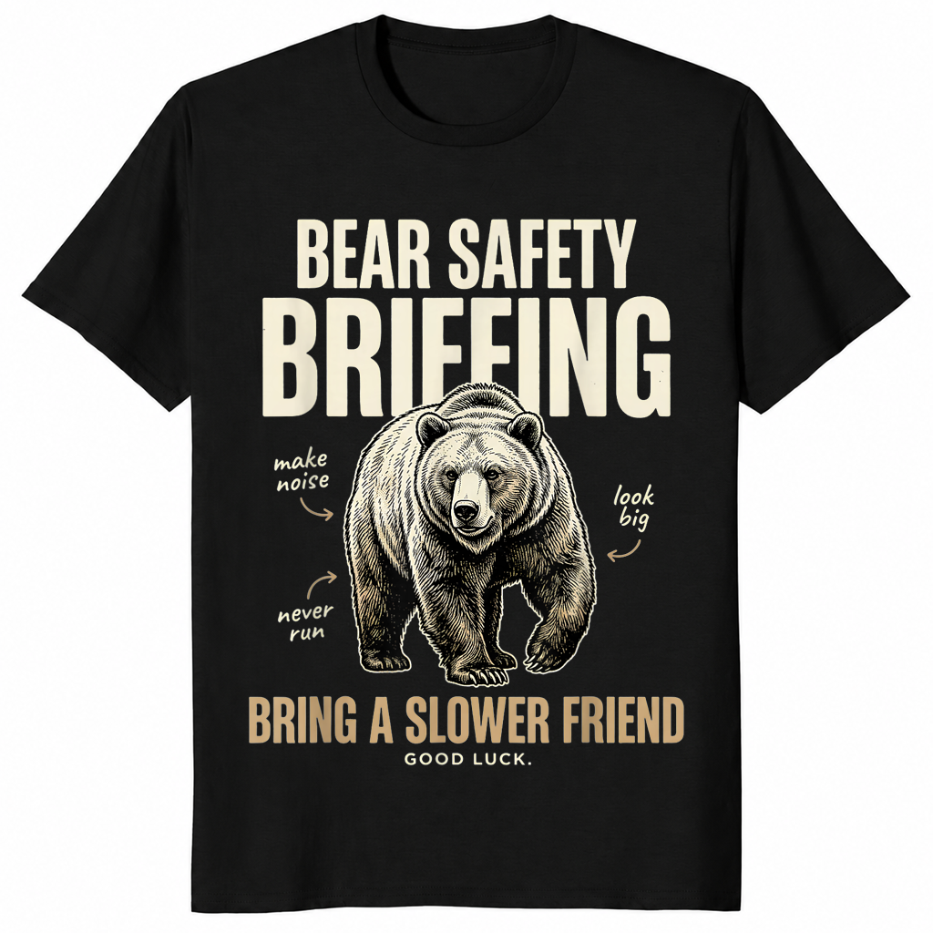Bear safety briefing shirt in black