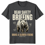 Bear safety briefing shirt in dark heather grey