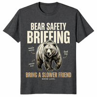 Bear safety briefing shirt in dark heather grey