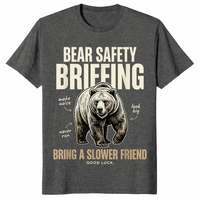 Bear safety briefing shirt in dark heather