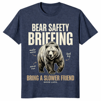 Bear safety briefing shirt in heather navy