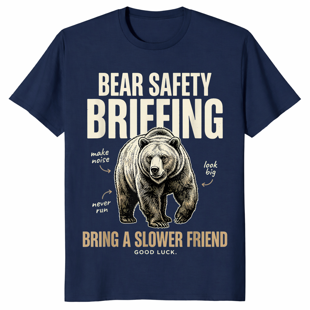 Bear safety briefing shirt in navy