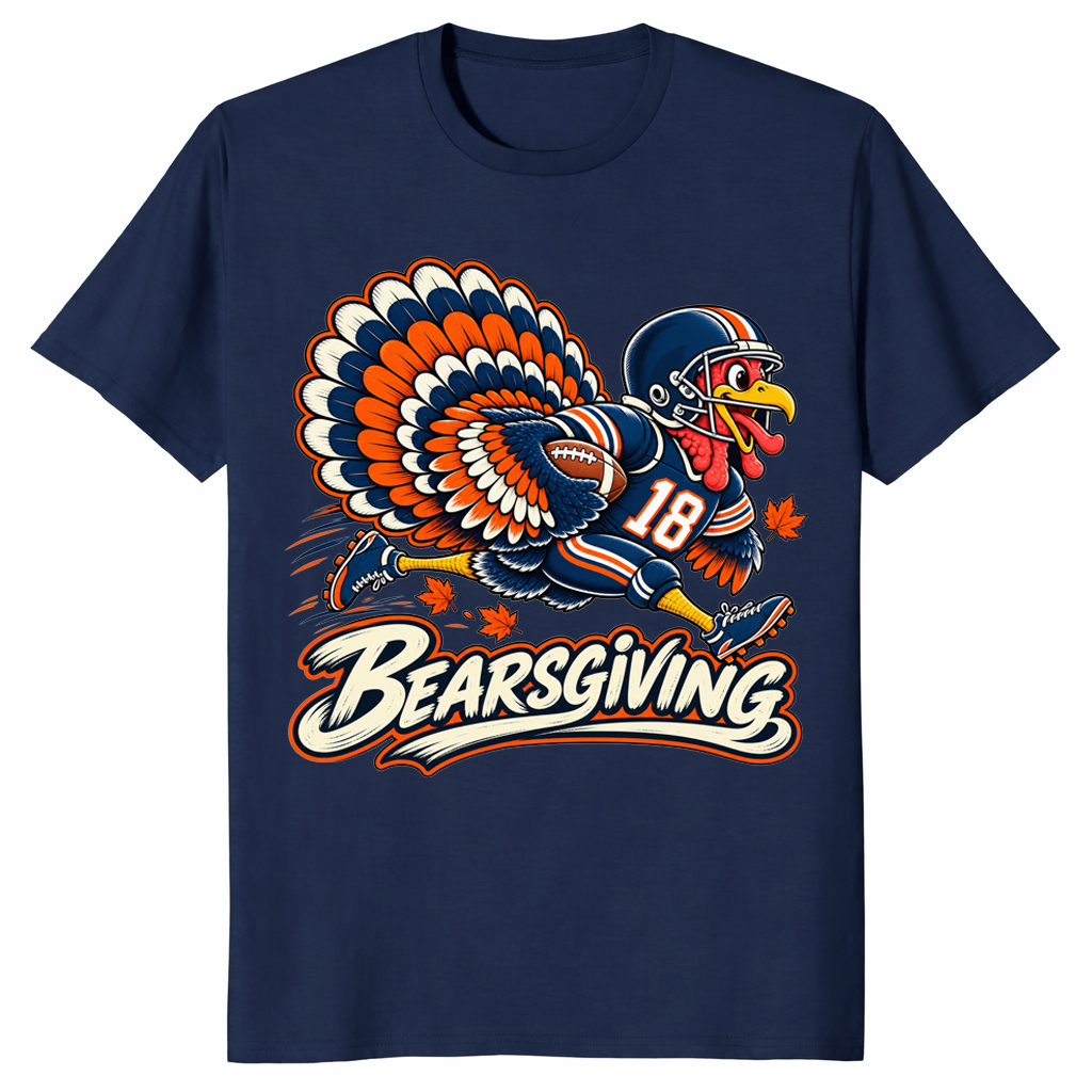 Beargiving shirt mockup, Chicago football Thanksgiving tee