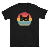 Retro Black Cat T-Shirt | Vintage Style Cat Lover Gift - Cuccico Design
