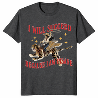 Because I am insane shirt in dark heather grey