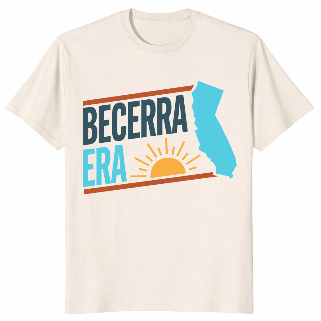 Becerra Era for Governor California 2026 tee in natural