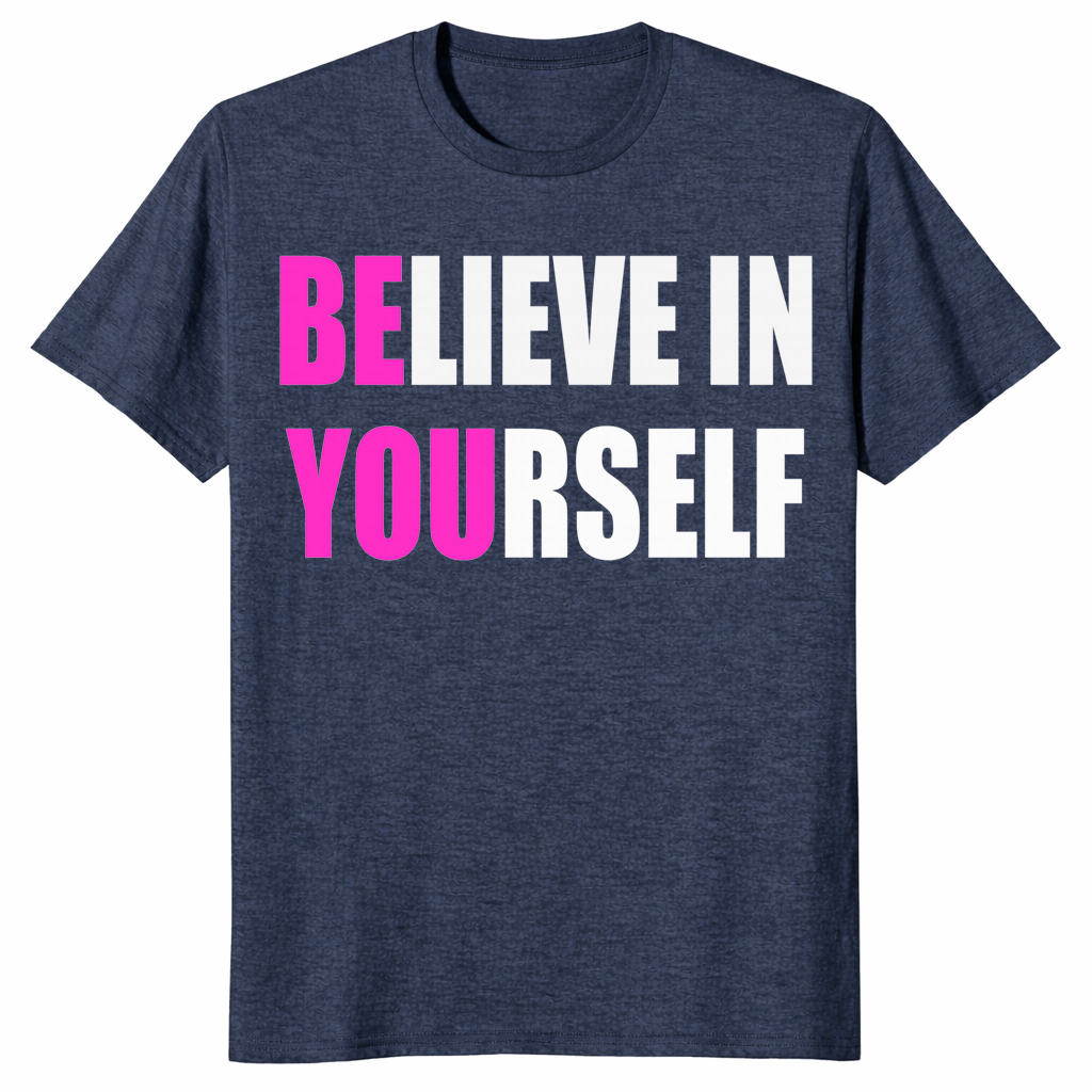 Believe in yourself shirt in heather navy