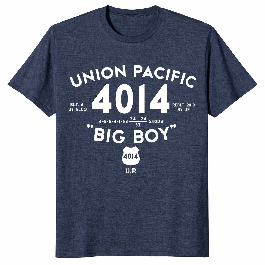 Big Boy 4014 train shirt heather navy