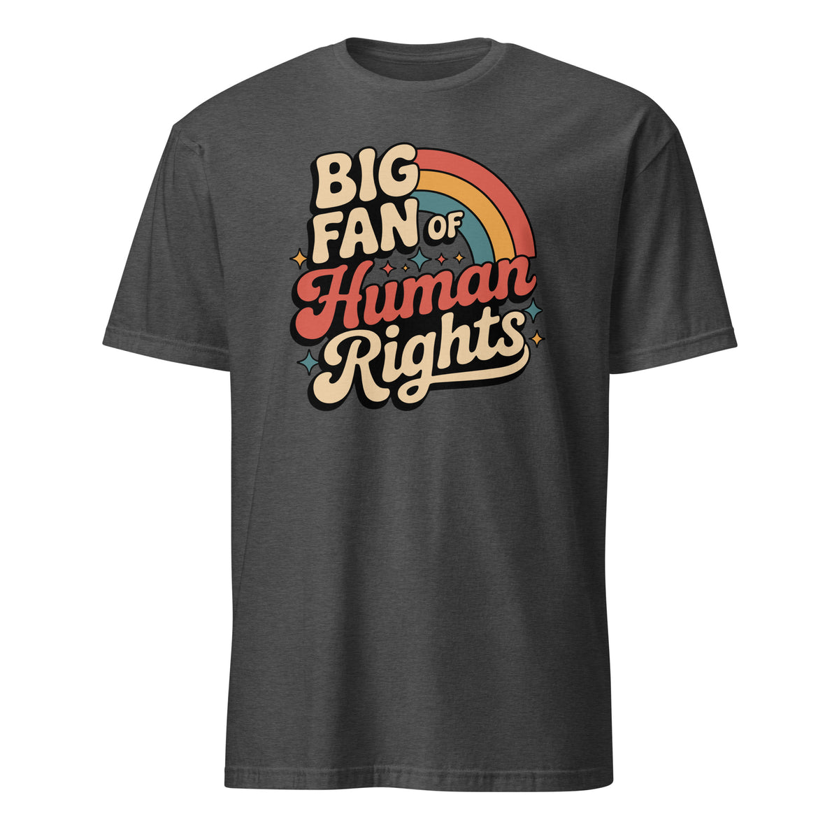 Close-up of Big Fan of Human Rights print quality
