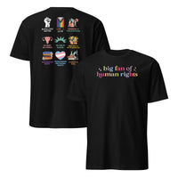 Big Fan Of Human Rights Shirt front design on black equality shirt