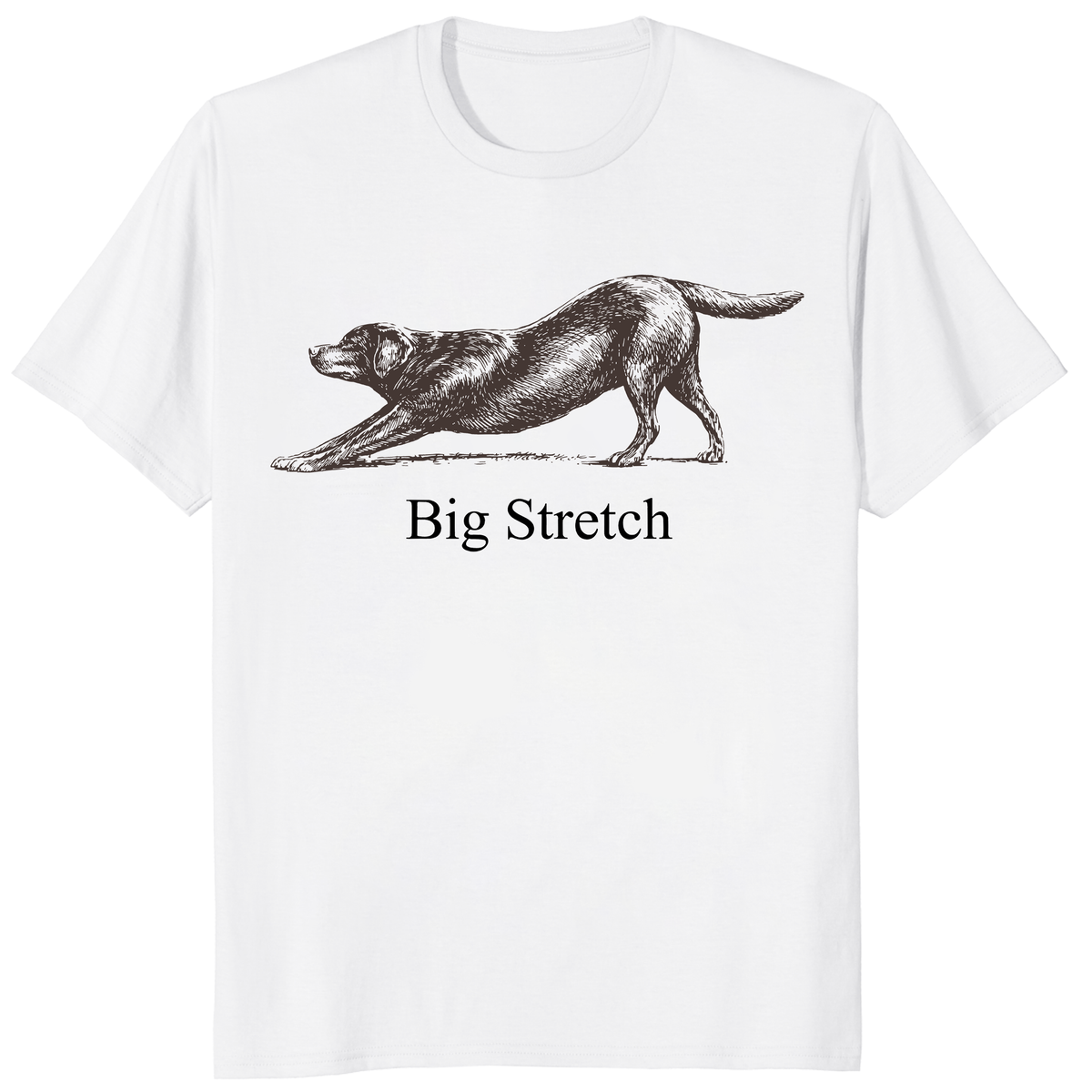 Big Stretch Labrador Retriever stretching t shirt with funny dog lover design
