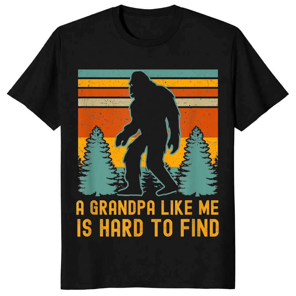 Bigfoot grandpa shirt in black