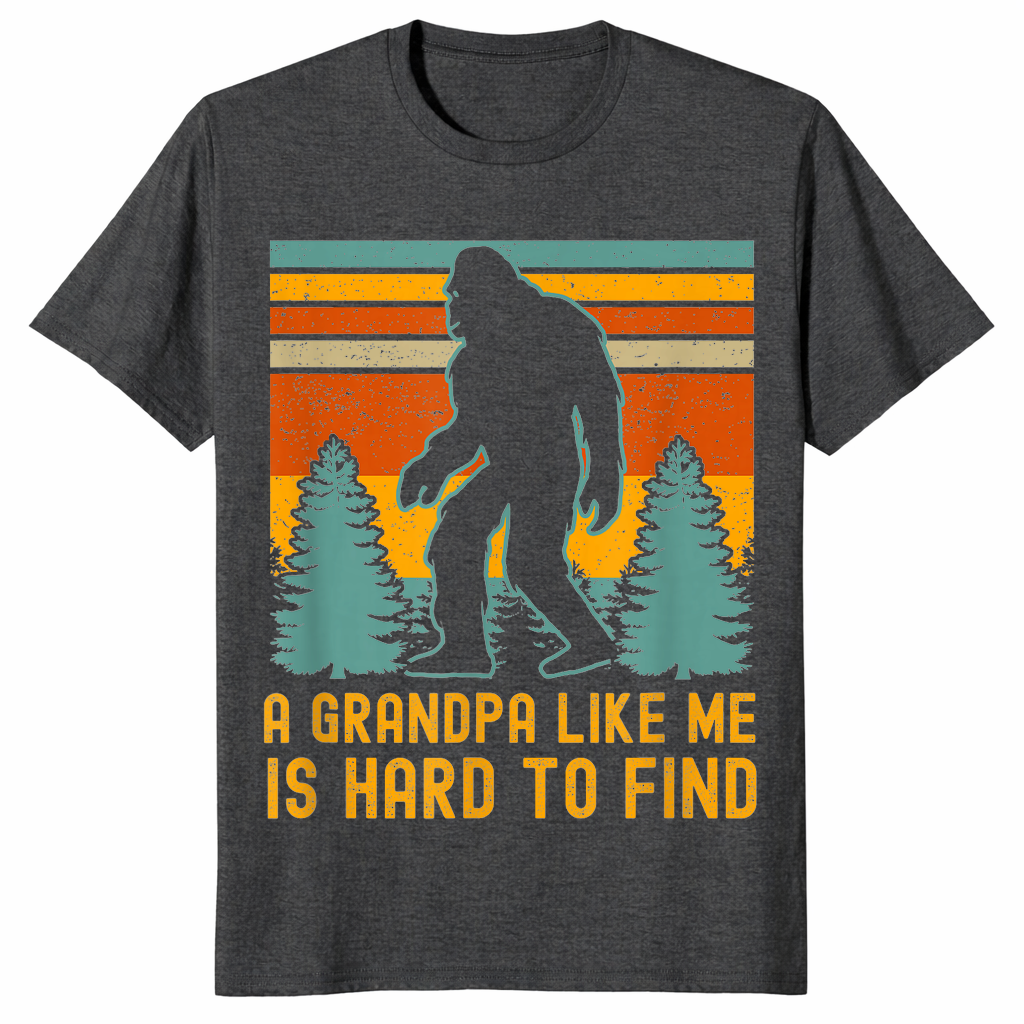 Bigfoot grandpa shirt in dark heather grey