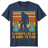 Bigfoot grandpa shirt in heather navy
