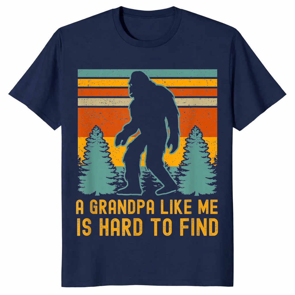 Bigfoot grandpa shirt in navy