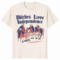 Bitches Love Independence Funny 4th of July Shirt in Natural
