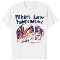 Bitches Love Independence Funny 4th of July Thomas Jefferson Shirt in White