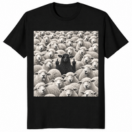 Black sheep middle finger shirt in black
