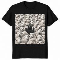 Black sheep middle finger shirt in black