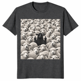 Black sheep middle finger shirt in dark heather grey