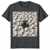Black sheep middle finger shirt in dark heather grey