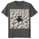 Black sheep middle finger shirt in dark heather