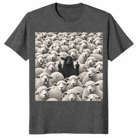 Black sheep middle finger shirt in dark heather