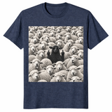 Black sheep middle finger shirt in heather navy