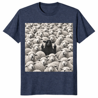 Black sheep middle finger shirt in heather navy