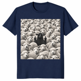 Black sheep middle finger shirt in navy