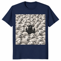 Black sheep middle finger shirt in navy