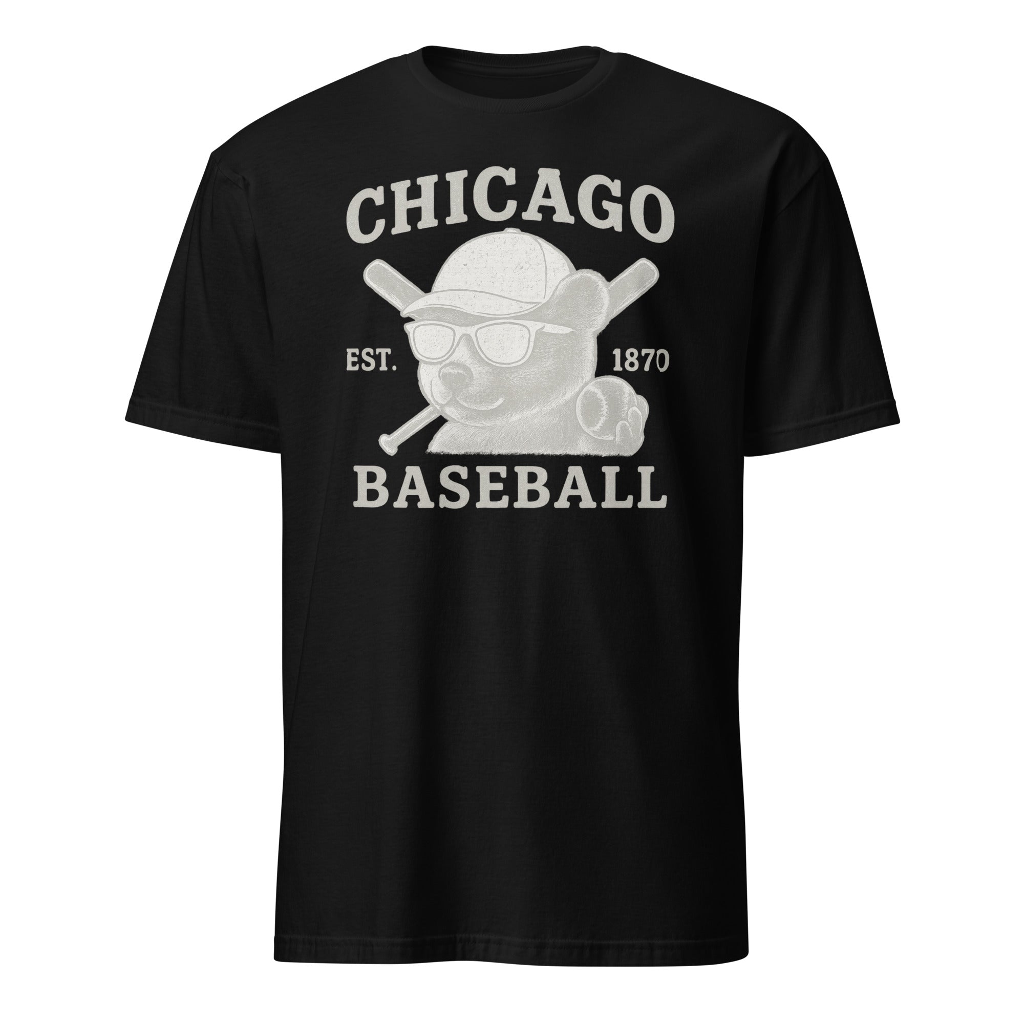 Vintage Chicago Cubs Walking Bear Retro Baseball T-Shirt in black