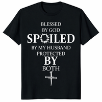 Blessed By God Shirt spoiled by my husband Christian tee
