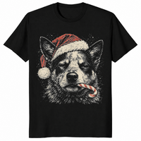 Blue heeler christmas shirt in black