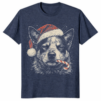 Blue heeler christmas shirt in heather navy