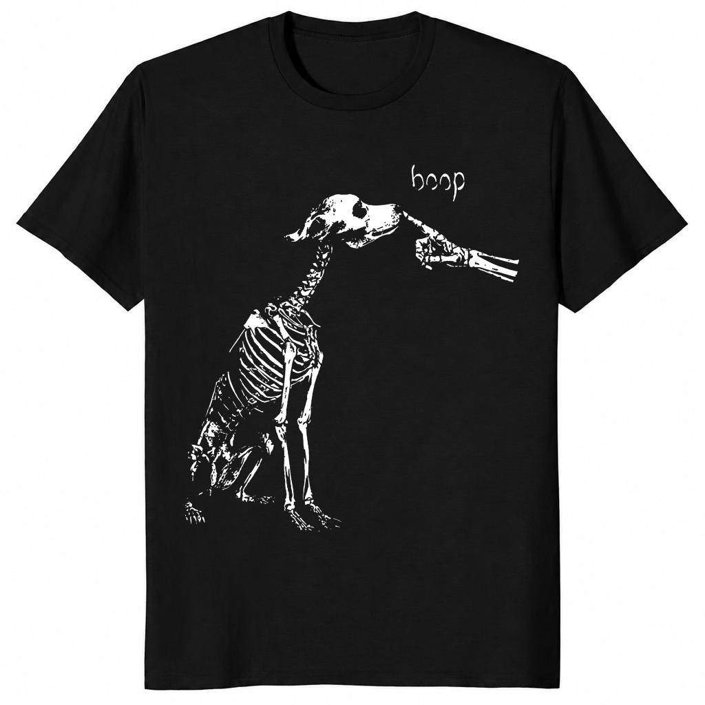 Boop Dog Skeleton Halloween Shirt in black