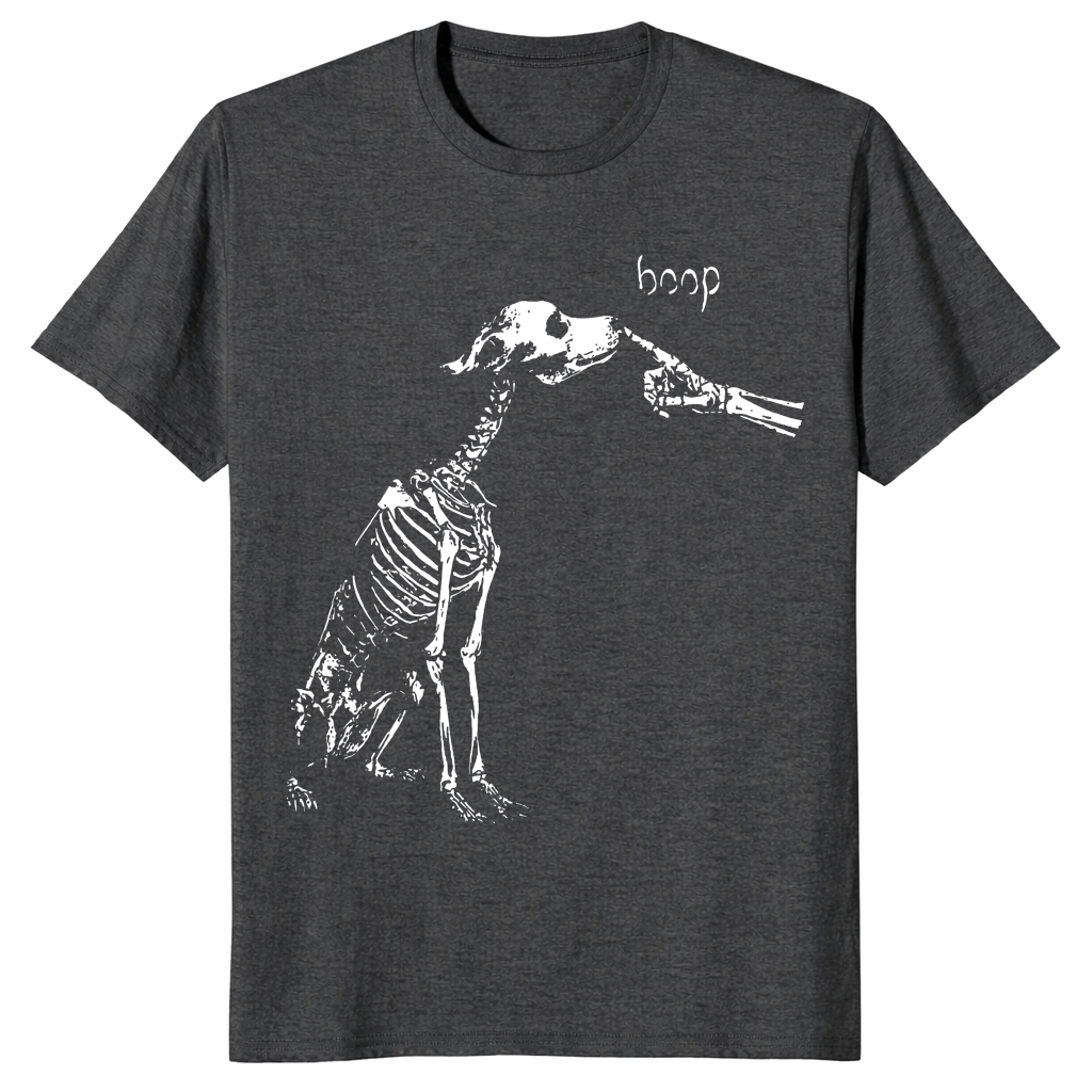 Boop Dog Skeleton Halloween Shirt in dark heather grey