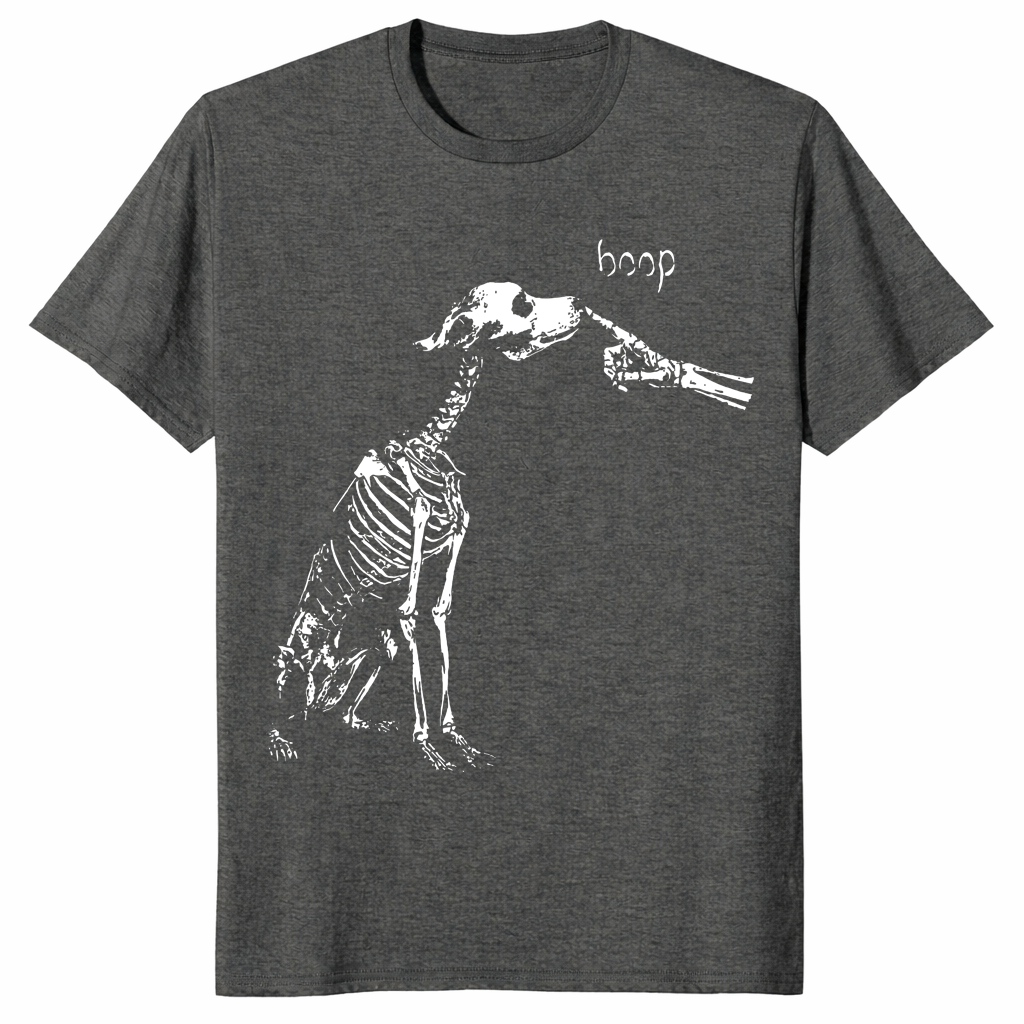 Boop Dog Skeleton Halloween Shirt in dark heather