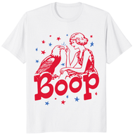 Boop Eagle Shirt Funny Patriotic Vintage Girl 4th of July Tee in White