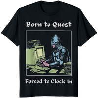 Born To Quest Forced To Clock In Knight Computer T-Shirt | Funny Fantasy Tee – Cuccico | Cuccico