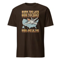 Born Too Late To Deploy To The Middle East Shirt in Dark Chocolate Brown by Cuccico