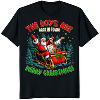 Santa Jesus Christmas Shirt – Boys Are Back In Town Funny Christmas Tee | Cuccico | Cuccico