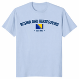 Bosnia Balkan Pride Vintage Flag Tee in Light Blue